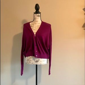Express Mulberry Cropped Cardigan